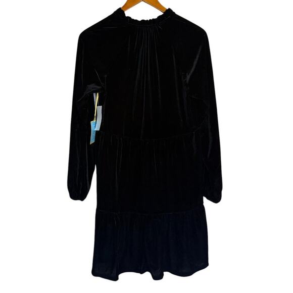 NWT CeCe Dress Women Black Velvet Holiday Goth Punk Emo Rock Mini Dark Romantic - Picture 5 of 8